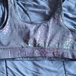 Rainbow leopard print sports bra